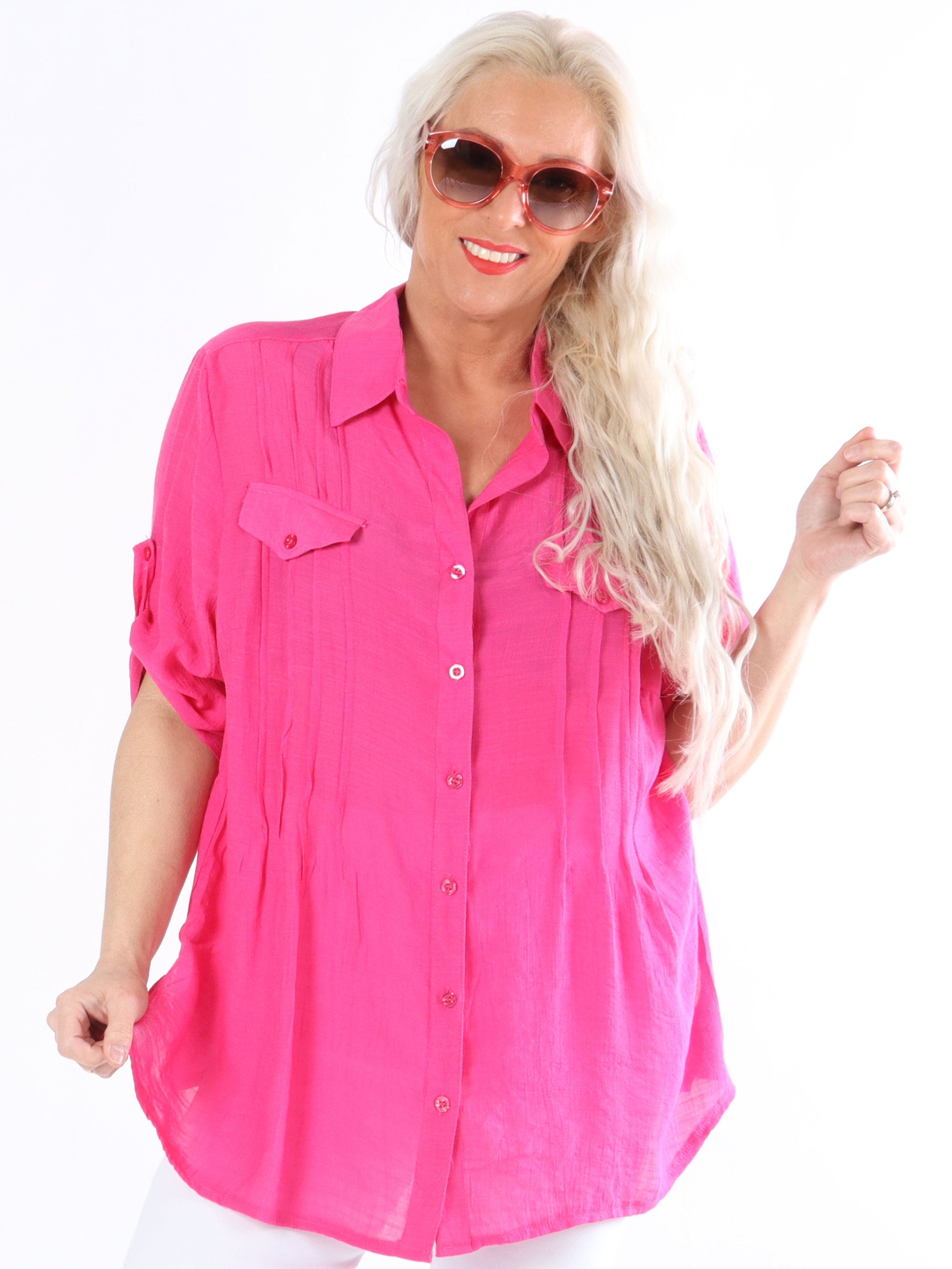 Wilma - Svart söt skjorta med fickor